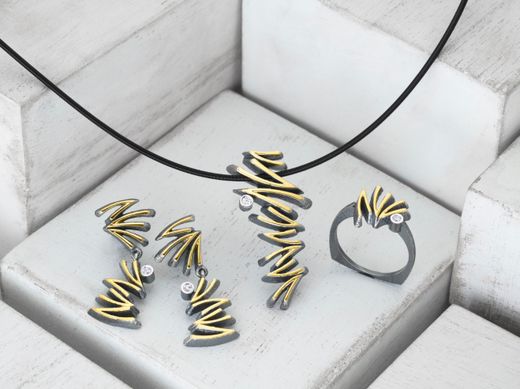Pendientes plata y oro