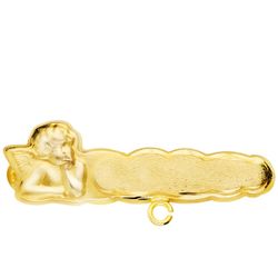18K Alfiler Oro Amarillo Angelito Tallado 28X8 Mm