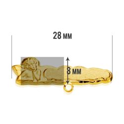 18K Alfiler Oro Amarillo Angelito Tallado 28X8 Mm