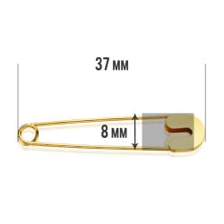 18K Alfiler Oro Amarillo Imperdible Oro Amarillo Liso