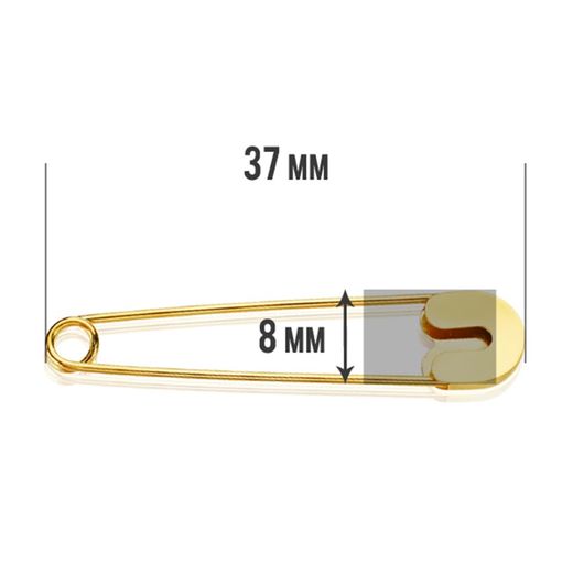 18K Alfiler Oro Amarillo Imperdible Oro Amarillo Liso