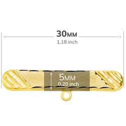 18K Alfiler Oro Amarillo Tallado 30X5 Mm