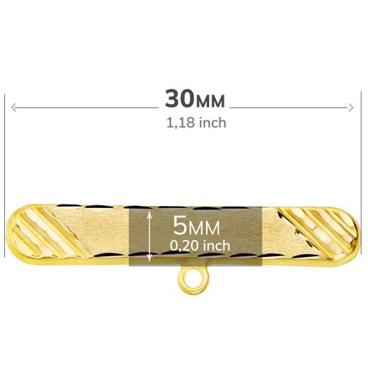 18K Alfiler Oro Amarillo Tallado 30X5 Mm