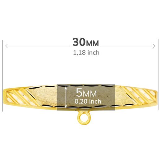 18K Alfiler Oro Amarillo Tallado 30X5 Mm
