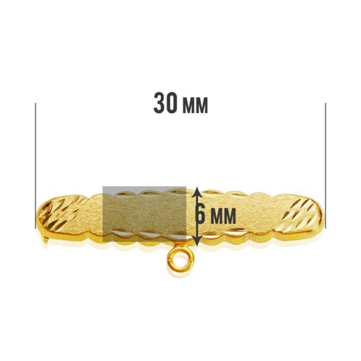 18K Alfiler Oro Amarillo Tallado 30X6 Mm