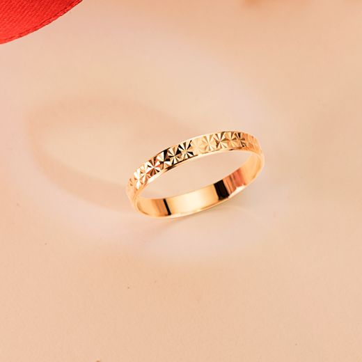 18K Alianza Oro Amarillo Diamantada. Ancho: 3 Mm