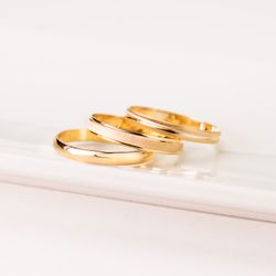 18K Alianza Oro Amarillo Lisa Brillo. Ancho: 3 Mm