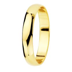 18K Alianza Oro Amarillo Lisa Brillo. Ancho: 3,5 Mm