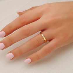 18K Alianza Oro Amarillo Lisa Brillo. Ancho: 3,5 Mm