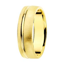 18K Alianza Oro Amarillo Mate Y Brillo 5,5 Mm