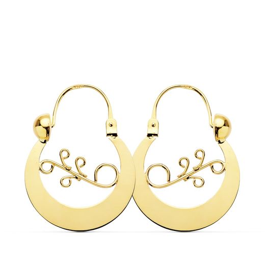 18K Aros Criollas Oro Amarillo Canarias 27X20 Mm