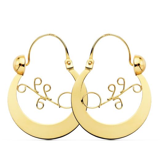 18K Aros Criollas Oro Amarillo Canarias 30X24 Mm