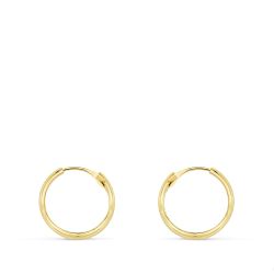 18K Aros Huecos Oro Amarillo Media Caña Ligeros.14X3 Mm