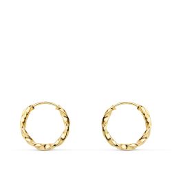 18K Aros Oro Amarillo Huecos Galloneados. 12X1.50 Mm