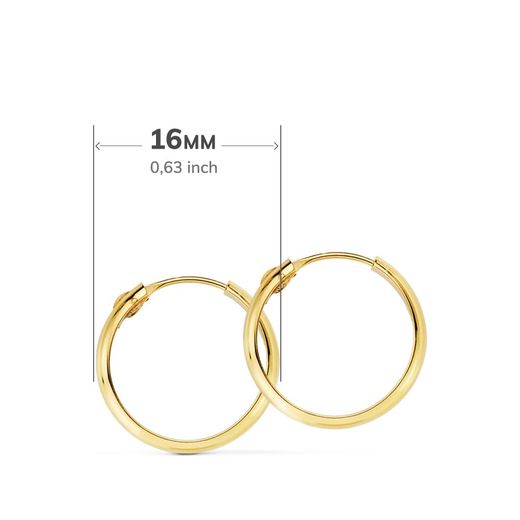 18K Aros Oro Amarillo Media Caña Ligeros. 16X3 Mm