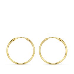 18K Aros Oro Amarillo Media Caña Ligeros 18X3 Mm