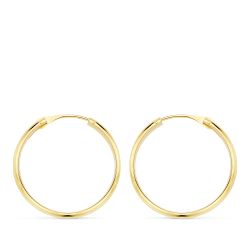 18K Aros Oro Amarillo Media Caña Ligeros 20X3 Mm