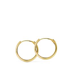 18K Aros Oro Amarillo Media Caña Lisos Ligeros 14X2 Mm