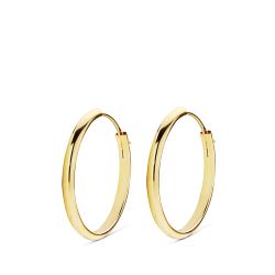 18K Aros Oro Amarillo Media Caña Lisos Ligeros 20X2 Mm