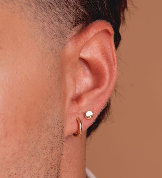 18K Aros Oro Amarillo Redondos Lisos Ligeros 12X2 Mm