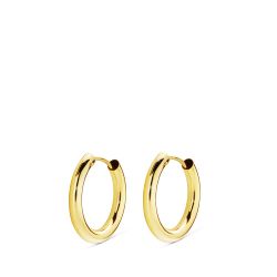 18K Aros Oro Amarillo Redondos Lisos Ligeros 14X2 Mm