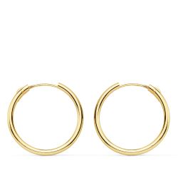 18K Aros Oro Amarillo Redondos Lisos Ligeros 18X1.50 Mm