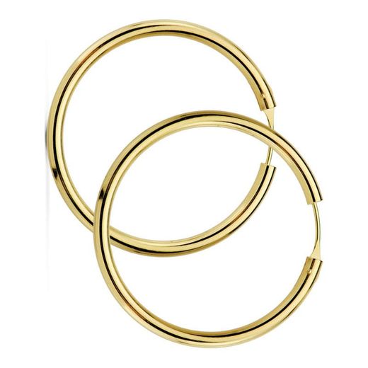 18K Aros Oro Amarillo Redondos Lisos Ligeros 20X2.5 Mm