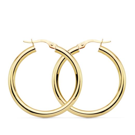 18K Aros Redondos Huecos 30 X 3Mm 3.05Grs