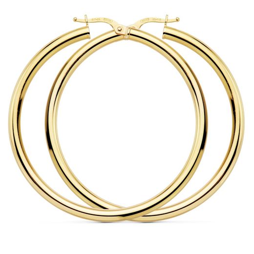 18K Aros Redondos Huecos 48 X 3Mm 4.35 Grs