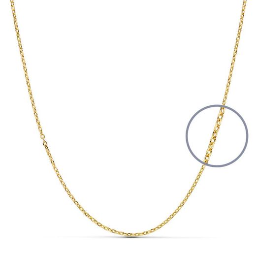 18K Cadena Forzada Oro Amarillo 40Cm Hueca 1.2 Mm