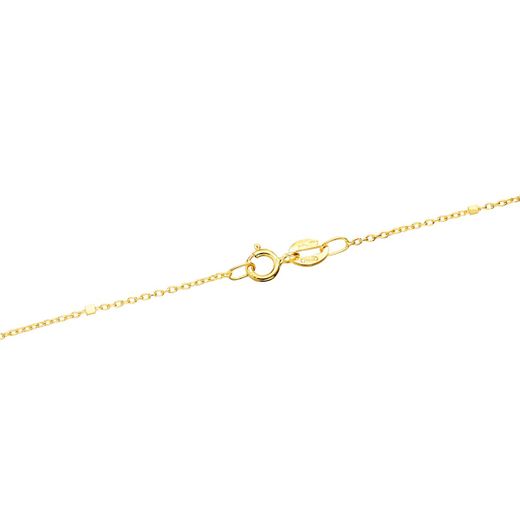 18K Cadena Maciza Oro Amarillo Combinada Forzada Y Cubos. Largo 45Cm Ancho 1 Mm