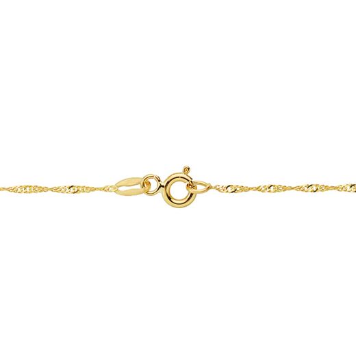 18K Cadena Maciza Oro Amarillo Singapur 40Cm 1.2 Mm