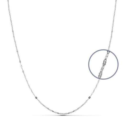 18K Cadena Maciza Oro Blanco 45Cm 1.1 Mm