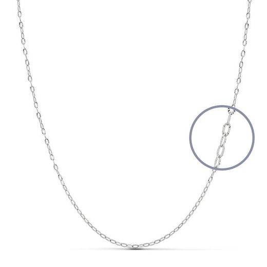 18K Cadena Maciza Oro Blanco 45Cm 1.5 Mm