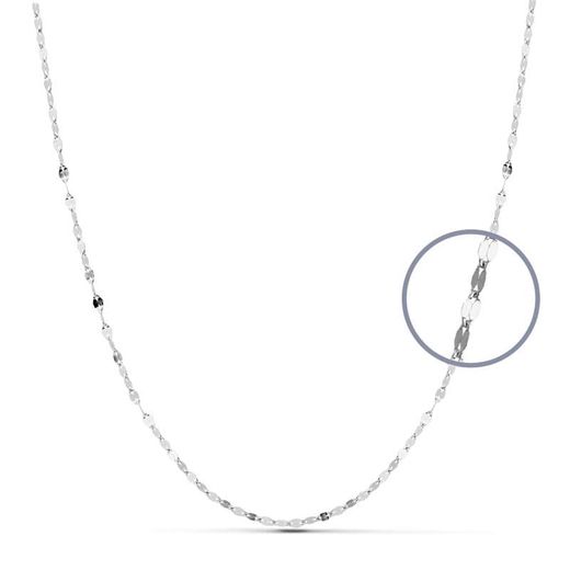 18K Cadena Maciza Oro Blanco 45Cm 1.8 Mm