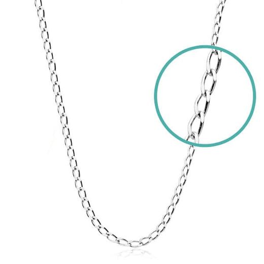 18K Cadena Maciza Oro Blanco Bilbao 1 Mm 45Cm