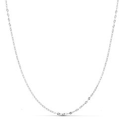 18K Cadena Maciza Oro Blanco Eslabones Tallados 1 Mm 40Cm