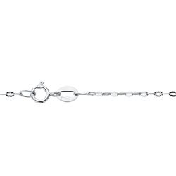 18K Cadena Maciza Oro Blanco Eslabones Tallados 1 Mm 40Cm