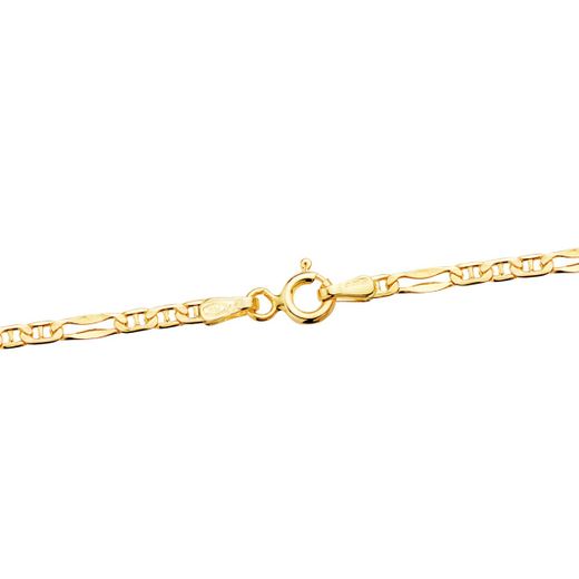 18K Cadena Oro Amarillo Ancla 3X1 Hueca Largo 50Cm Ancho 2 Mm