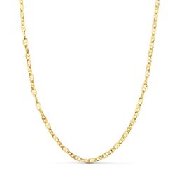 18K Cadena Oro Amarillo Ancla Hueca Largo 60Cm Ancho 2.5 Mm