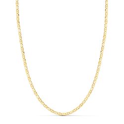 18K Cadena Oro Amarillo Ancla Hueca Tallada Largo 45Cm Ancho 2 Mm