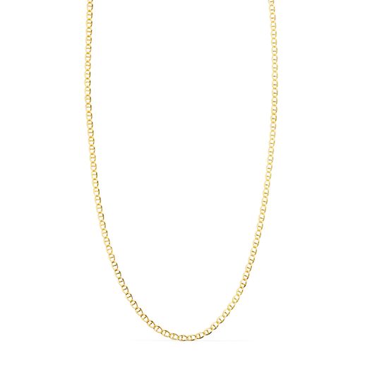 18K Cadena Oro Amarillo Ancla Maciza Largo 60Cm Ancho 1,2 Mm