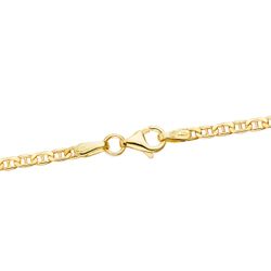 18K Cadena Oro Amarillo Ancla Plana Hueca Largo 45Cm Ancho 2 Mm