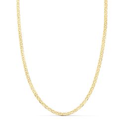 18K Cadena Oro Amarillo Ancla Plana Hueca Largo 50Cm Ancho 2 Mm