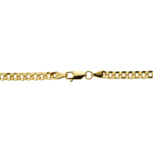 18K Cadena Oro Amarillo Barbada 60Cm Hueca 3.5 Mm