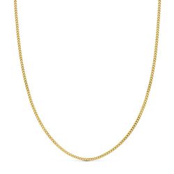 18K Cadena Oro Amarillo Barbada Hueca 50Cm Ancho 1.5 Mm