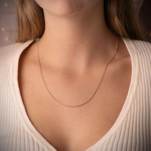18K Cadena Oro Amarillo Barbada Hueca 50X1.