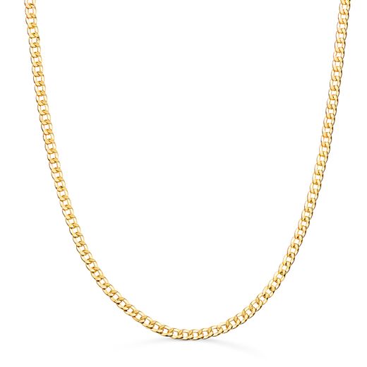 18K Cadena Oro Amarillo Barbada Hueca. Ancho: 2,2 Mm. Largo: 60Cm