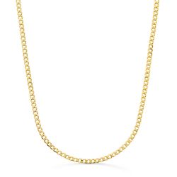 18K Cadena Oro Amarillo Barbada Hueca Ancho: 2.5Mm Largo: 60Cm