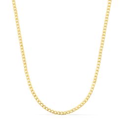18K Cadena Oro Amarillo Barbada Hueca Ancho: 2,5Mm Largo: 60Cm
